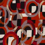 Tissu mode - Mélange de formes orange