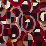 Tissu mode - Mélange de formes rouge