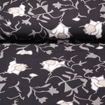 Tissu habillement  - Bengaline - Fleur - noir