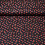 Baumwolle Popeline - Weihnachtsblume Navy