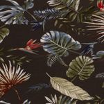 Tela de moda - Hojas tropicales marrón