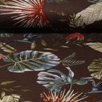 Modestoff - Tropische Blätter Braun