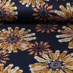Modestoff - Federblüten Navy Ocker