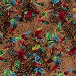 Modestoff - Bunte Federn Beige
