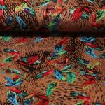 Modestoff - Bunte Federn Beige