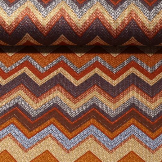 Tissu d'habillement  - zigzag - marron