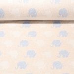 Jacquard Sweat - Elefanten Beige Blau by Snaply