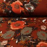 Crepe Georgette - Herbstblumen Braun