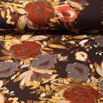 Crepe Georgette - Herbstblumen Anthrazit