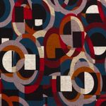 Tissu mode - Mix de formes bleu