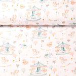 Bio Baumwoll Musselin - Zirkus Weiß Glatte Struktur