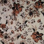 Tissu mode - Buisson fleuri Écru Mélangé