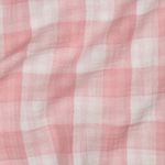 Baumwolle Musselin - Double Gauze Doubleface Karo Rosa Weiß
