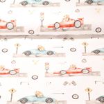 Jersey - course voiture d'animaux impression num. écru