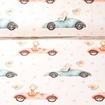 Jersey - drôle d'animaux en cabriolet impression num. écru