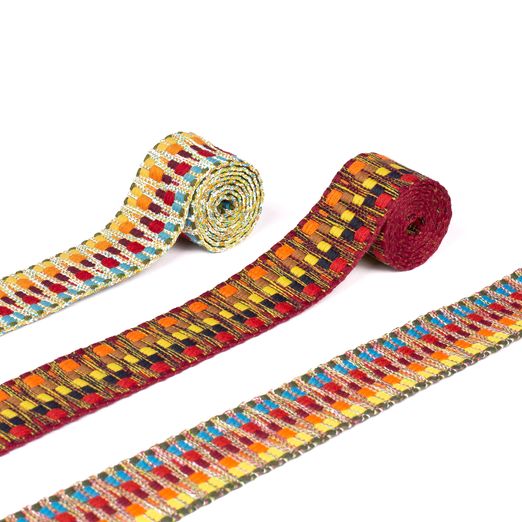 Gurtband 38mm "ZickZack" multicolor - Meterware