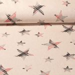 Canvas - Sterne Leinenlook Beige Schwarz