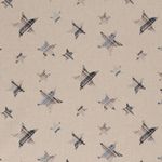 Canvas - Sterne Leinenlook Beige Blau