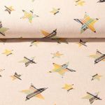 Canvas - Sterne Leinenlook Beige Gelb