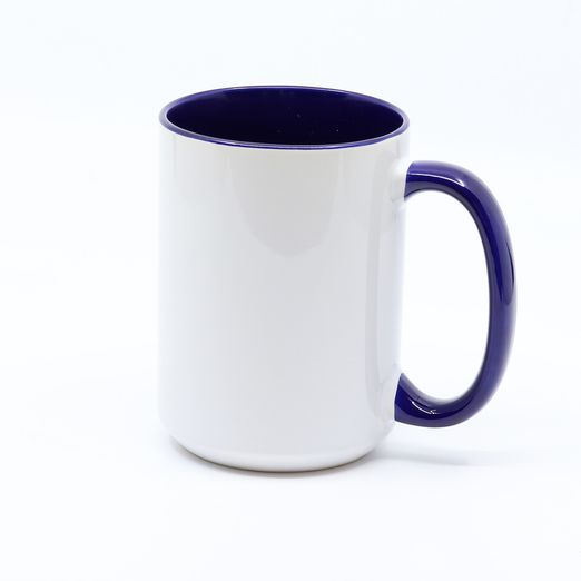 Keramiktasse mit buntem Henkel und Rand für Mug Press - 440ml