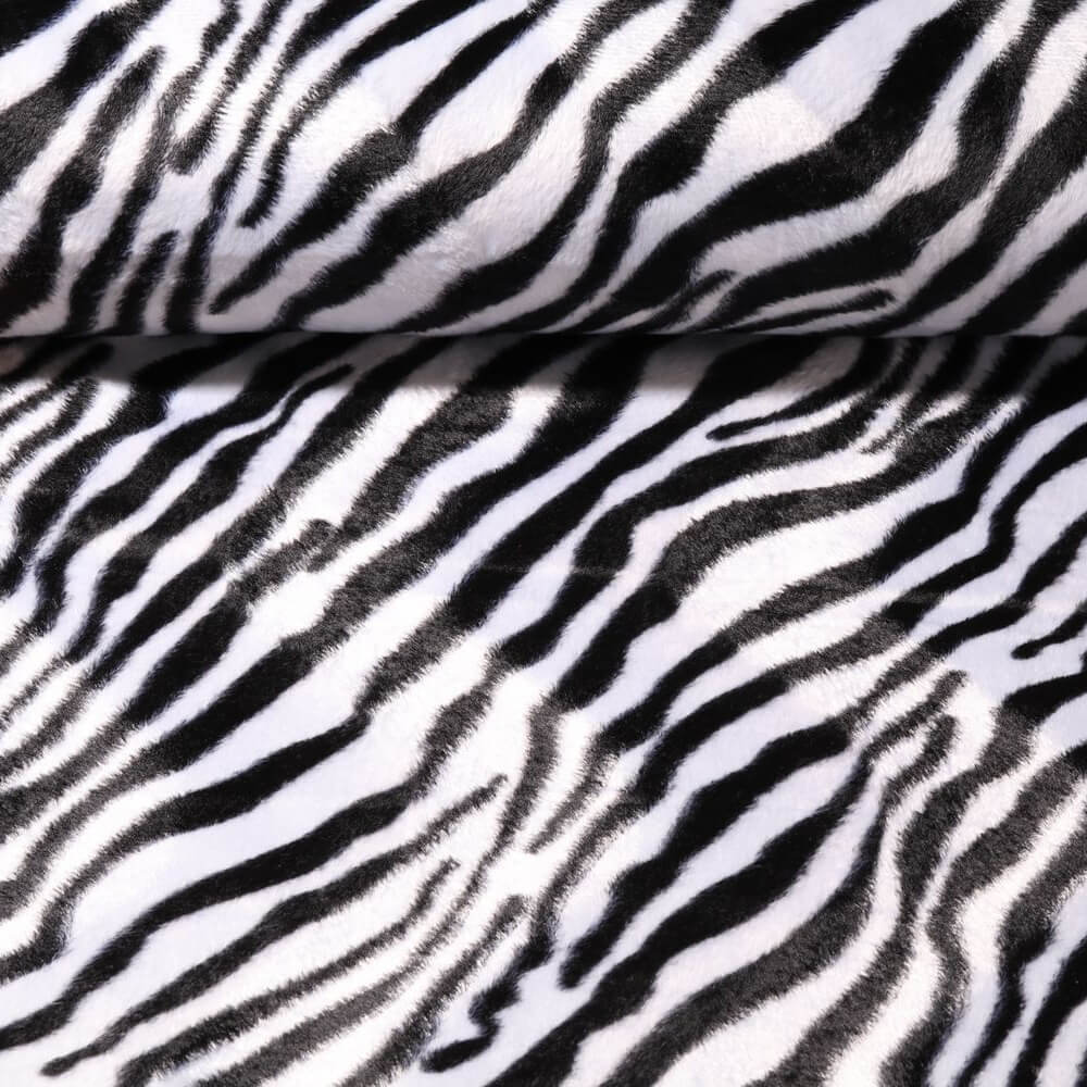 Kunstfell - Zebra Weiß Schwarz
