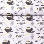 Baumwollstoff Webware - Digitaldruck Batman Weiß