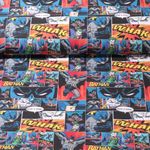 Baumwollstoff Webware - Digitaldruck Batman Comic Blau-0