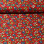 Baumwoll Popeline - Totenkopf Rot