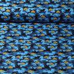 Baumwoll Popeline - Pfeile Camouflage Blau