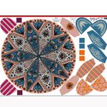 Swafing Canvas Panel - Love by Cherry Picking Mandala Kreis und Botties Slipper Blau-1