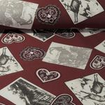 Baumwoll-Webware - Postkarten Rot