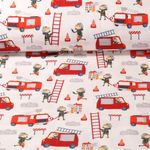 Baumwoll-Webware - Feuerwehr Weiß