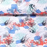 Sommersweat - French Terry Korallen Weiß Schlingenstruktur