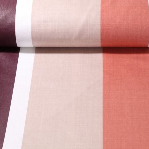 Toile enduite - Rayures Rose