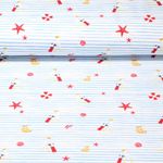 Jersey - Digitaldruck Ferienreise Ecru Blau