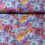 Jersey - Digitaldruck Hawaiiblumen Lila