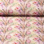 Baumwoll Musselin - Digitaldruck Wildblume Sand Glatte Struktur