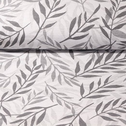 Toile canevas Jacquard - Feuilles de bambou Gris