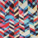 Kunstleder Zickzack rot blau - Meterware