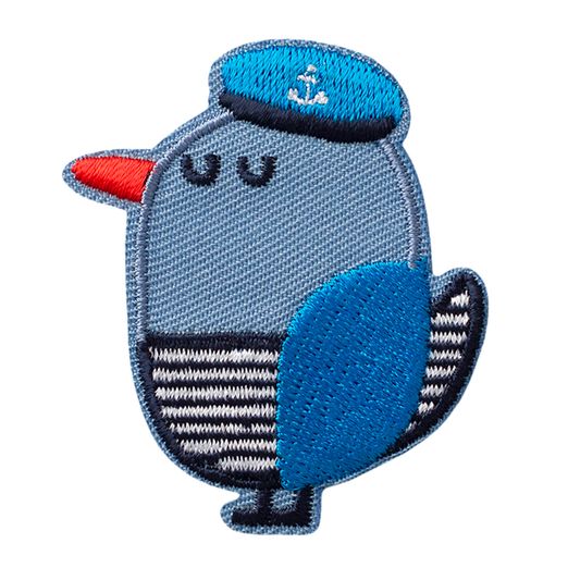 Ecusson thermocollant Mouette matelot bleu