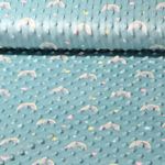 Fleece Minky - Digitaldruck Regenbogen Mint