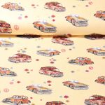 Jersey - Digitaldruck Blumenautos Softgelb