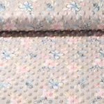 Polaire Minky - Impression numérique Fleurs Taupe