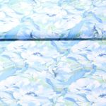 Viskose - Digitaldruck Aquarellblüten Blau