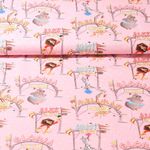 Baumwolle Popeline - Digitaldruck Madagaskar Zirkus Rosa