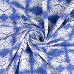 Sweat d'Été - French Terry Batik Bleu à Structure Bouclée