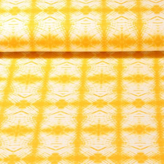 Sweat été - French Terry Batik Jaune Structure bouclée