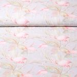 Viskose - Digitaldruck Flamingos Helllgrau