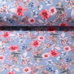 Jersey Pique - Super Stretch Blumen Blau