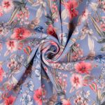 Jersey Pique - Super Stretch Blumen Blau